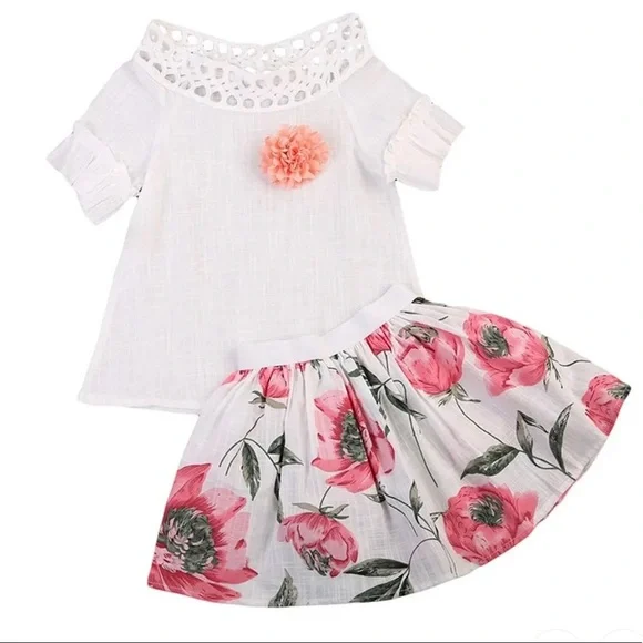 Girls Floral 2 Piece Matching Set - Picture 5 of 8